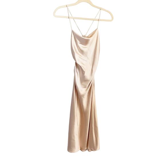 Sachin & Babi Winter Midi Slip Dress 6 Gold NWT - Picture 2 of 9